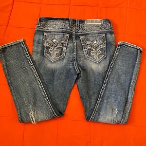 Rock Revival Jeans Womens 32 Rosewood Easy Skinny Mid-Rise